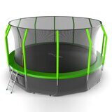 EVO JUMP Cosmo 16ft (Green) + Lower net. Батут с внутренней сеткой и лестницей, диаметр 16ft (зеленый) + нижняя сеть