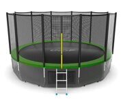 EVO JUMP External 16ft (Green) + Lower net. Батут с внешней сеткой и лестницей, диаметр 16ft (зеленый) + нижняя сеть